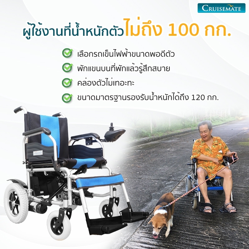 รถเข็นไฟฟ้าผู้ใช้งานไม่เกิน100กก.
