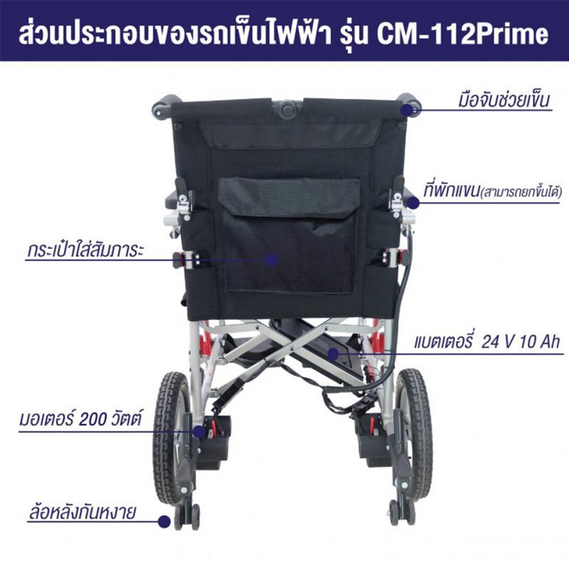 ส่วนประกอบรถเข็นไฟฟ้า รุ่น CM-112Prime